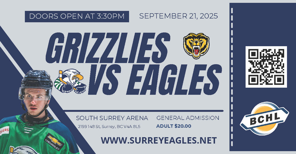Victoria Grizzlies vs Surrey Eagles