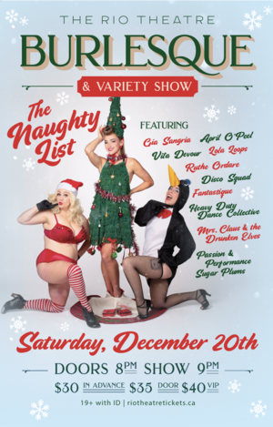 The Rio Theatre Burlesque & Variety Show: The Naughty List