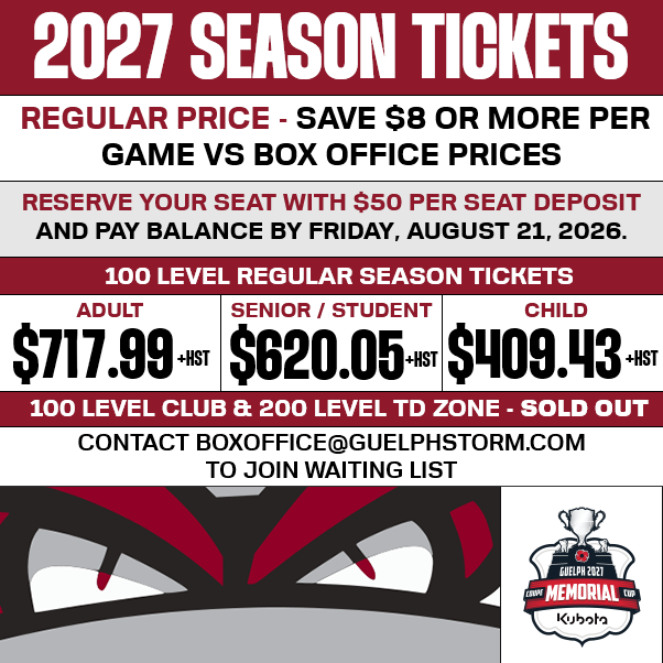 2026-27 Guelph Storm Season Tickets 