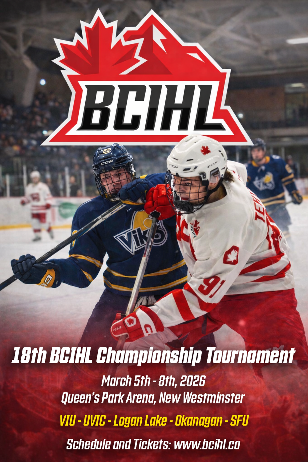 BCIHL Championships - Game #1 - Okanagan Lakers vs SFU Red Leafs - In Support of Burnaby Hospice Society