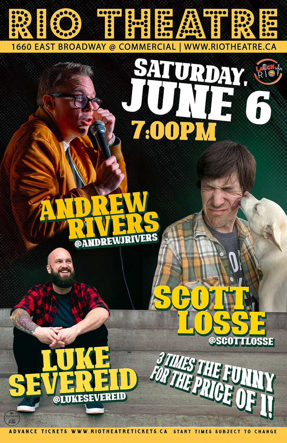 East Van Laugh RioT Presents: Luke Severeid, Scott Losse and Andrew Rivers