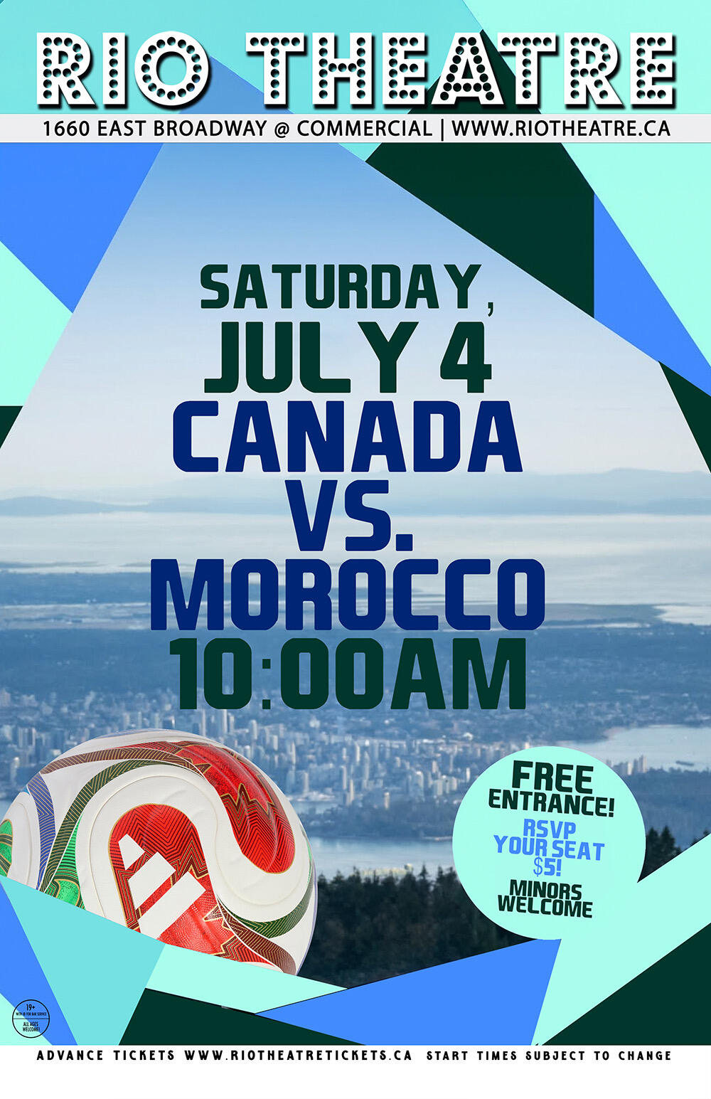 FOOTBALL World Cup Watch Party: Canada vs. Morocco