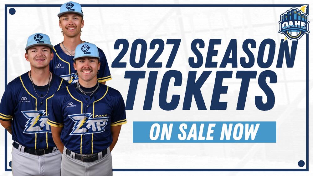 2027 Oahe Zap Season Tickets 