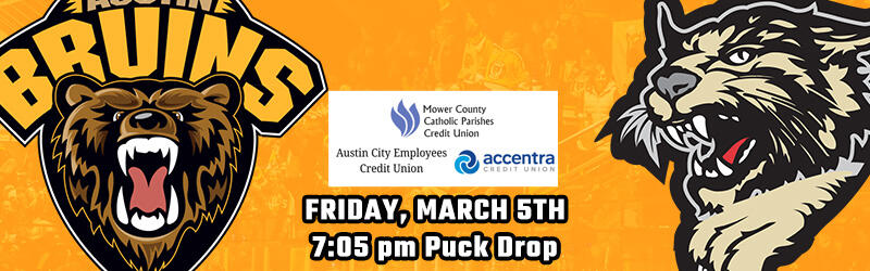 Bismarck Bobcats vs Austin Bruins