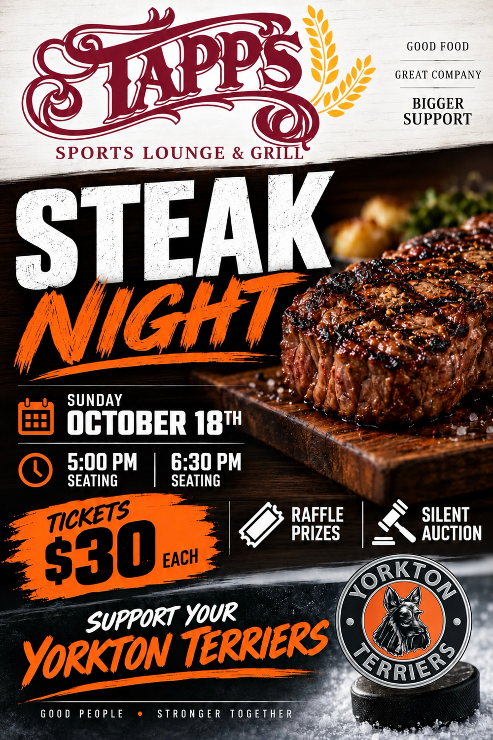 Tapps Steak Dinner