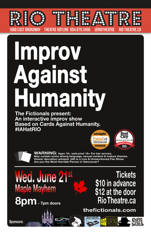 The Fictionals Comedy Co Present: Improv Against Humanity: Maple Mayhem