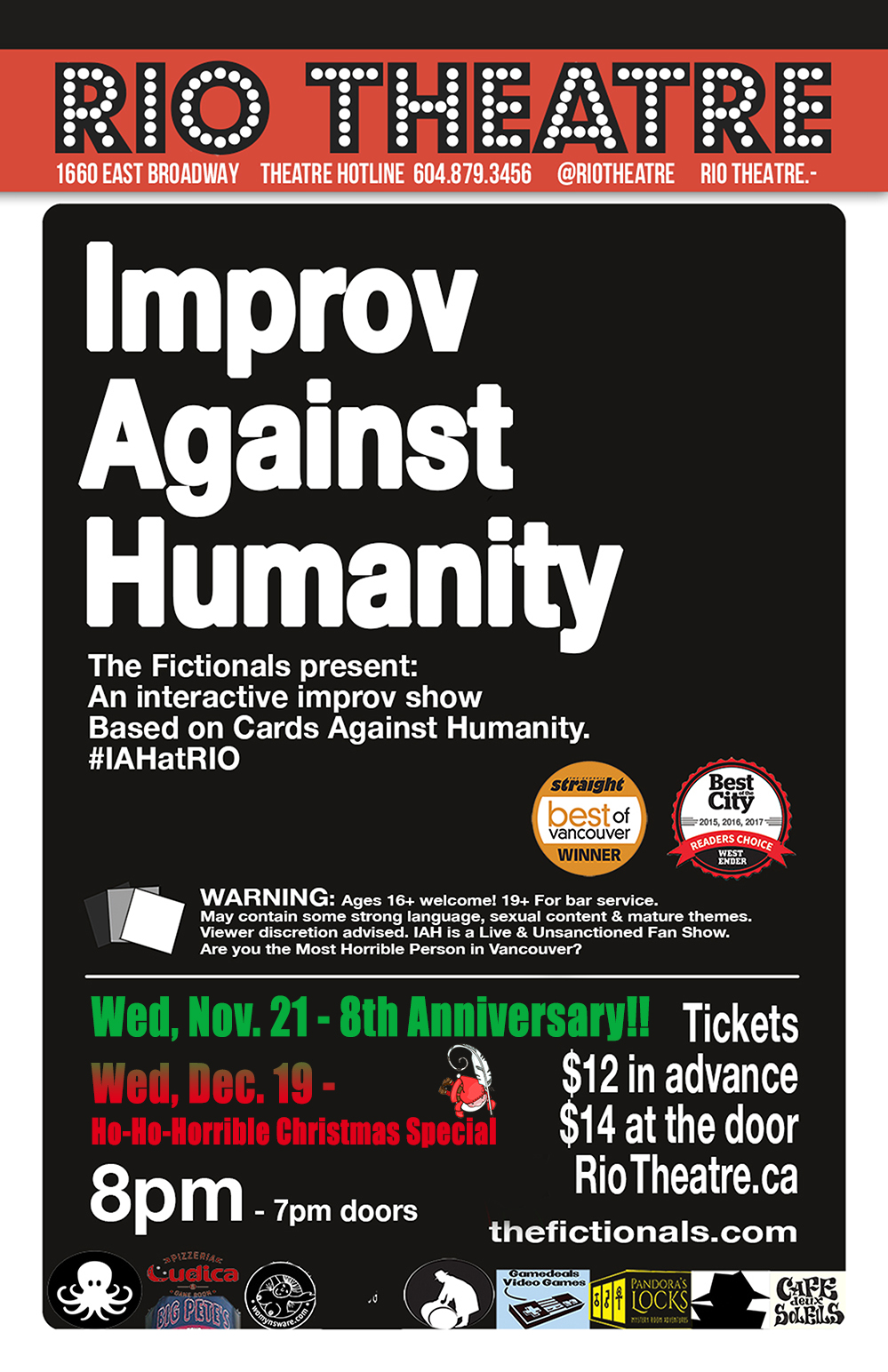 The Fictionals Present Improv Against Humanity: Epic 8th Anniversary!